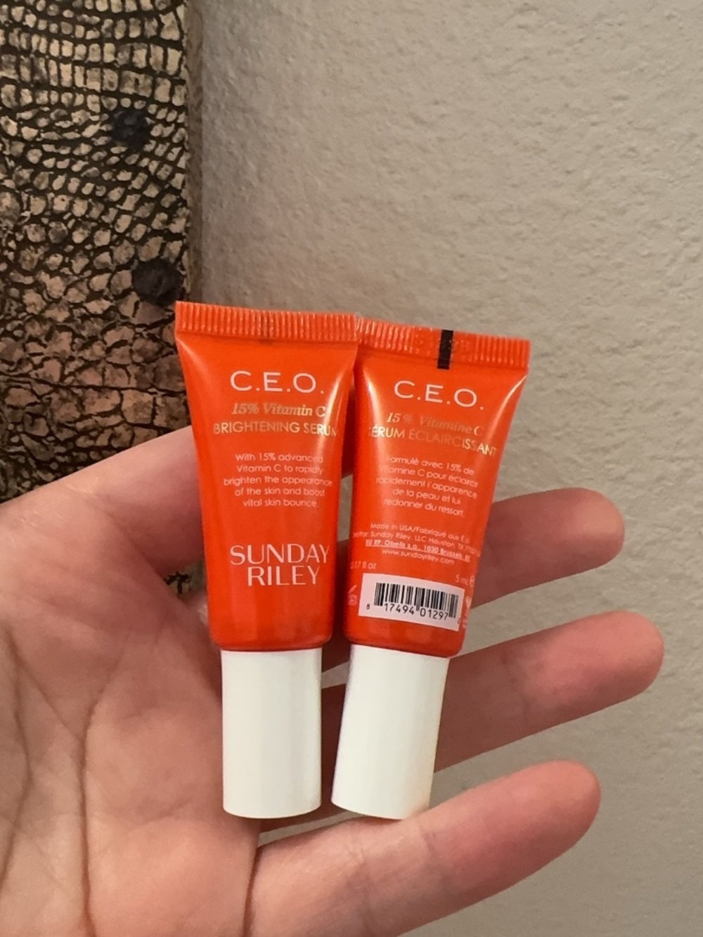 2X Sunday Riley C.E.O. 15% Vitamin C Brightening Serum - Travel Size (5ml each)